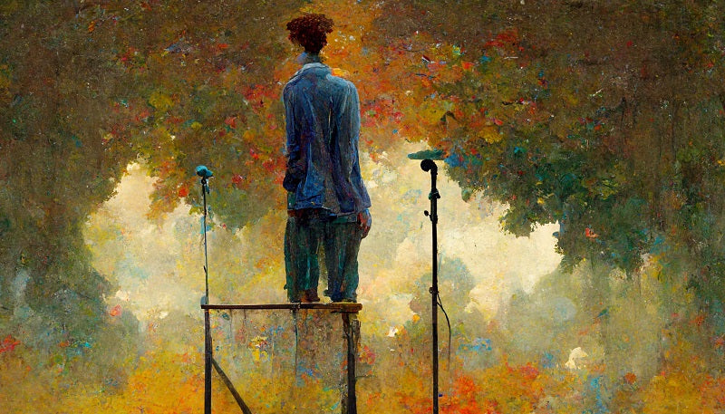 A Young Man Sings with Passion